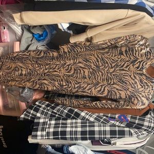 Black and brown glitter body con dress